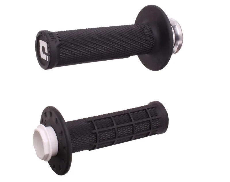 Puños ODI Micro-X Lock-On medio gofrados - Negro / Plata