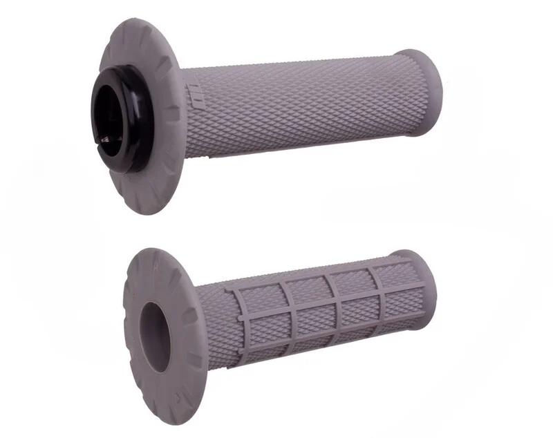 Puños universales ODI Lock-On medio gofrados Ø22,2mm - Gris / Plata