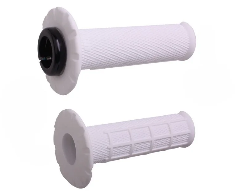 Puños universales ODI Lock-On medio gofrados Ø22,2mm - Blanco / Negro
