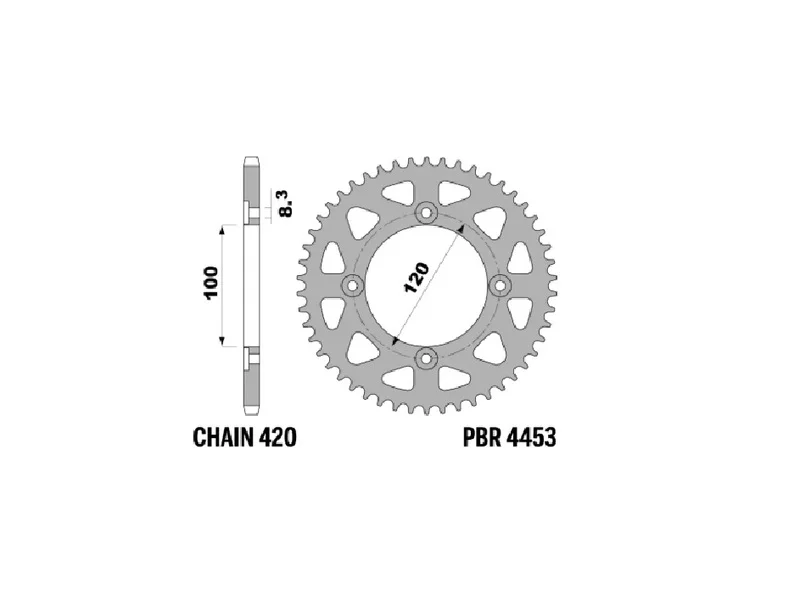 Corona PBR aluminio ultraligera 4453 - Paso 420