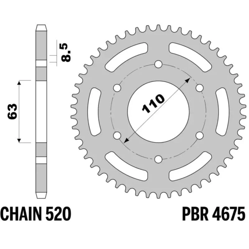 Corona PBR acero estándar 4675 - Paso 520