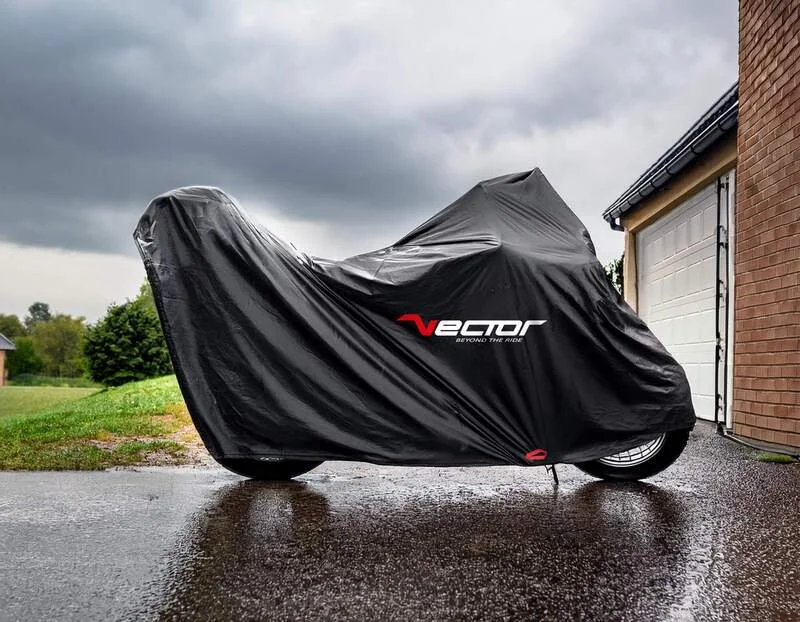 Funda de moto para interior/exterior VECTOR H2O para Moto/Scooter con baúl - Negro - S