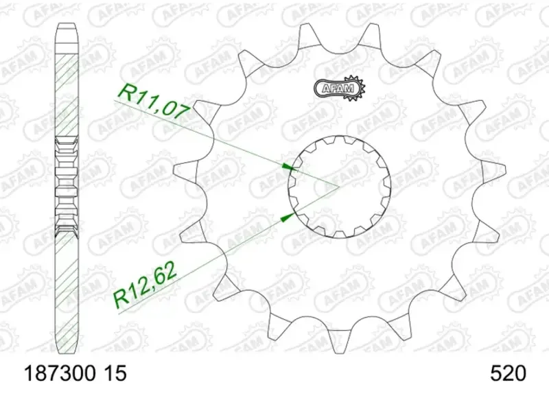Piñón AFAM acero estándar 187300 - 520