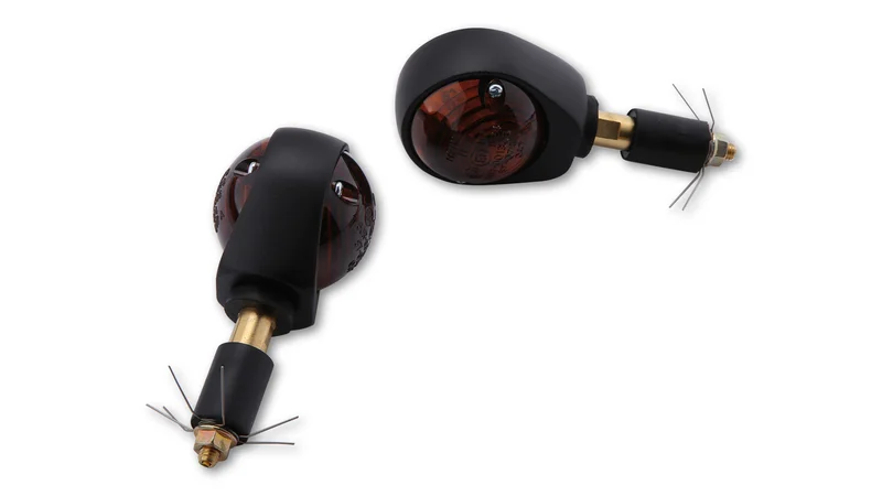 Intermitente para manillar HIGHSIDER smart Ochsenauge - cristal ahumado - homologado E - Pareja
