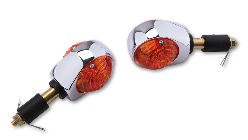Intermitente para manillar HIGHSIDER smart Ochsenauge - cristal naranja - homologado E - Pareja