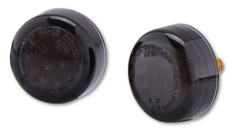 Intermitente LED HIGHSIDER smart Micro Disc - cristal ahumado - homologado E - Pareja