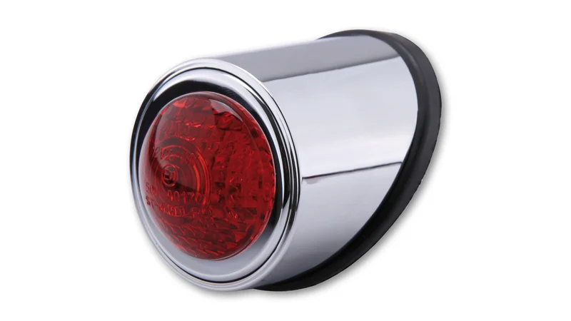 Piloto trasero LED HIGHSIDER smart Old School Type 1 - cristal rojo - homologado E - 1 pieza