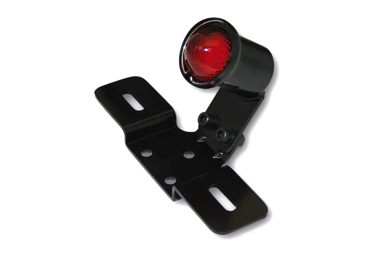 Piloto trasero con portamatrícula LED HIGHSIDER smart Old School Type 3 - cristal rojo - homologado E - 1 pieza