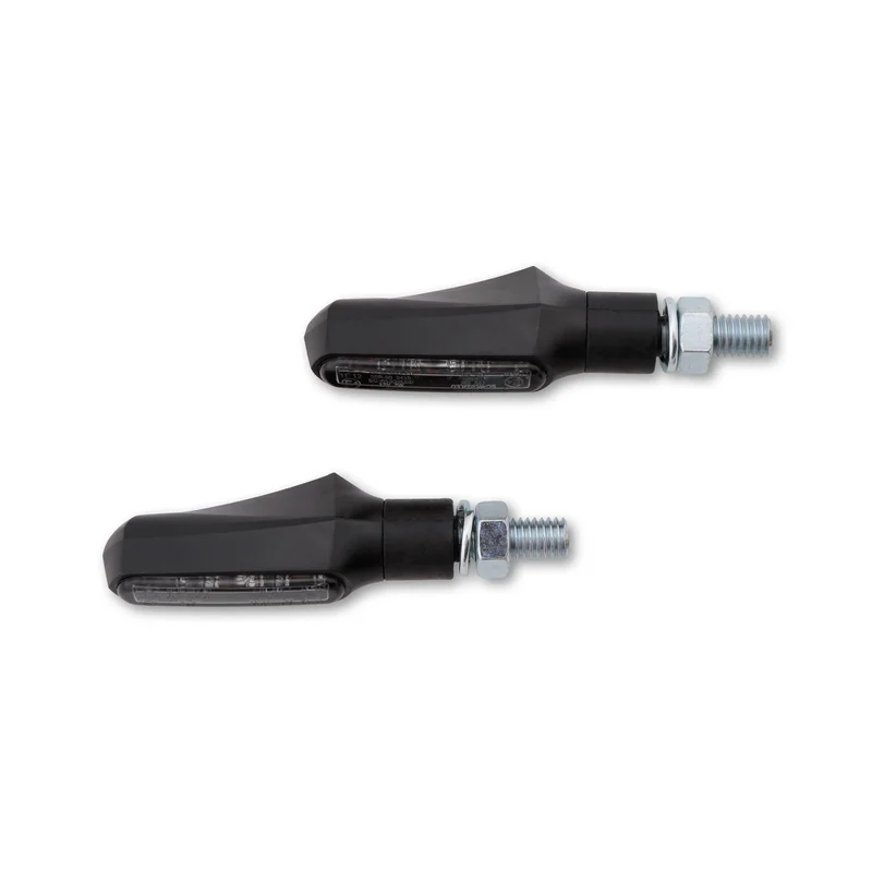 Intermitente LED HIGHSIDER smart Shorty Fin - cristal ahumado - homologado E - Pareja