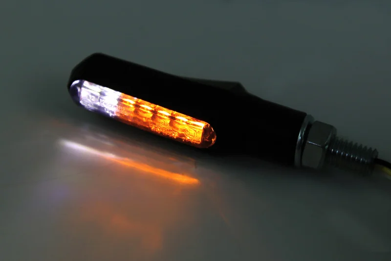 Intermitente/luz de posición LED HIGHSIDER smart Shorty Fin 2in1 - cristal ahumado - homologado E - Pareja