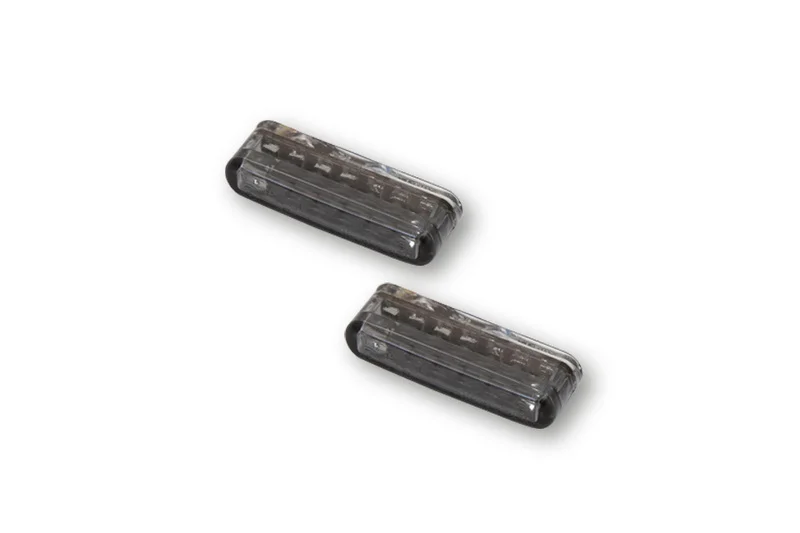 Piloto trasero/intermitente LED HIGHSIDER smart Shorty 3in1 - cristal ahumado - homologado E - Pareja