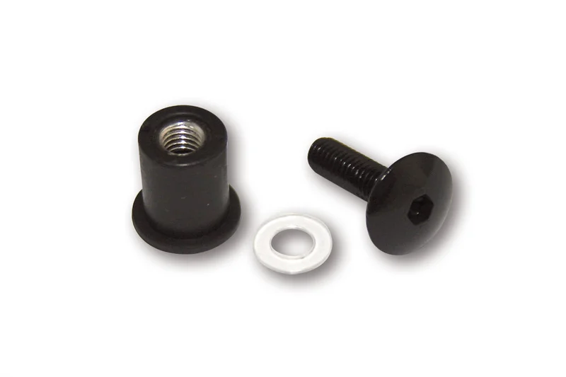 Kit de tornillos de carenado en aluminio HIGHSIDER smart - tuercas de goma M6 - 8 piezas