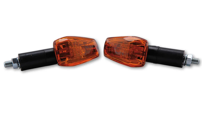HIGHSIDER smart IMOLA 1 Bulb Mini Indicator Body Black / Lens Orange (Pair), Front & Rear