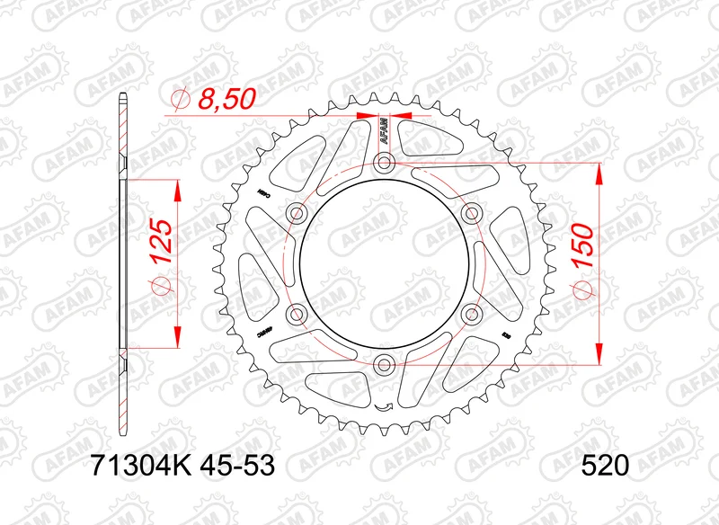 Corona AFAM acero estándar 71304K - 520