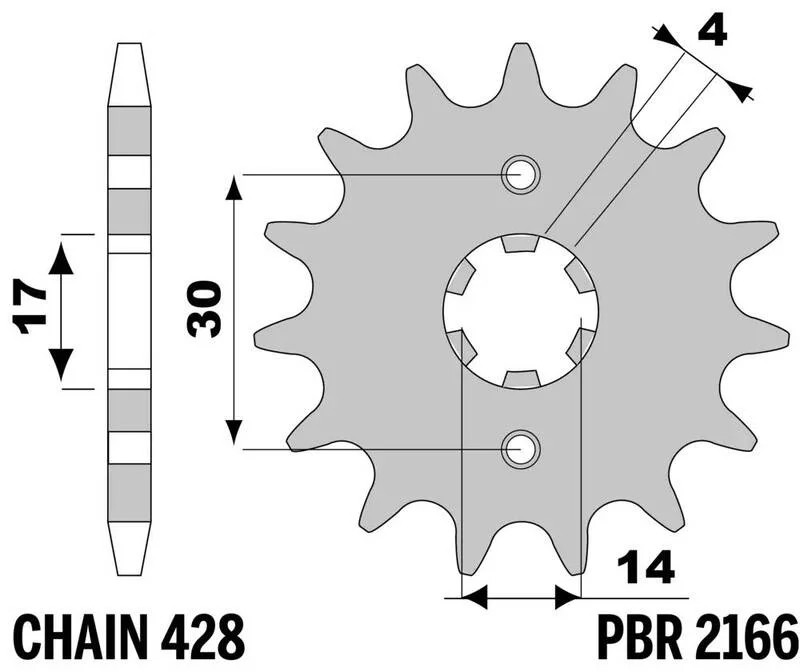 Piñón PBR acero estándar 2166 - Paso 428