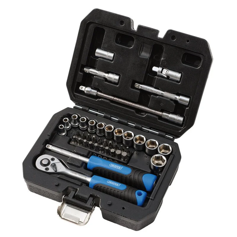 Juego de vasos y puntas métricas DRAPER HI-TORQ® 1/4" Sq. Dr. - 40 piezas