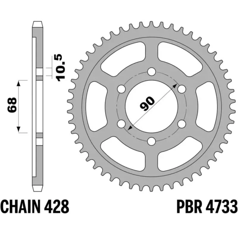 Corona PBR acero C45 estándar 4733 - 429