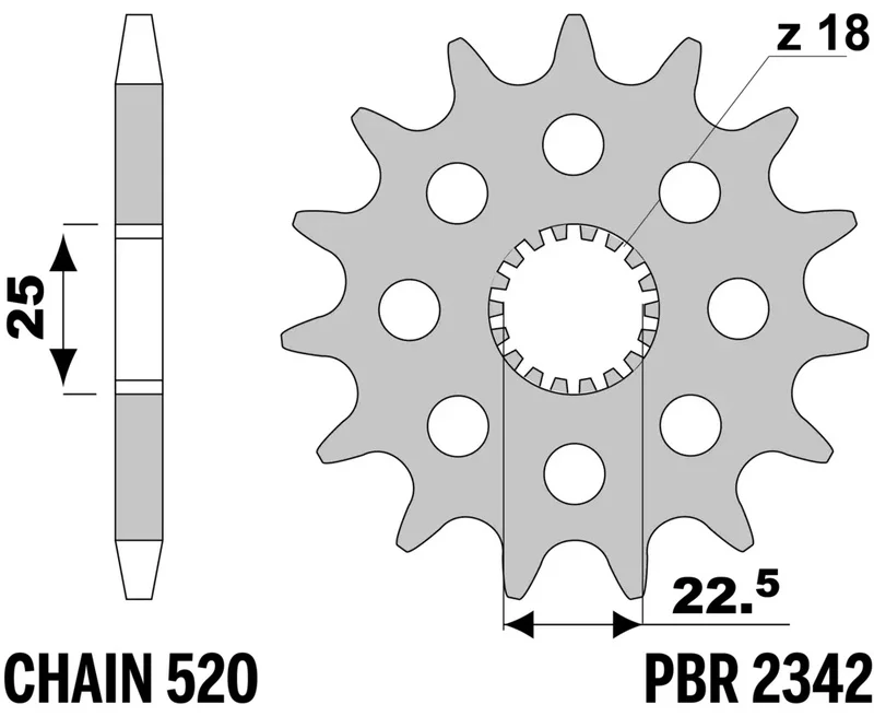Piñón PBR acero estándar 2342 - 520