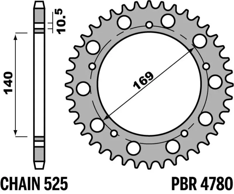 Corona PBR acero C45 estándar 4780 - 525