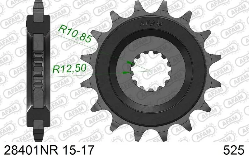 Piñón AFAM acero con goma anti-ruido 28401NR - 525