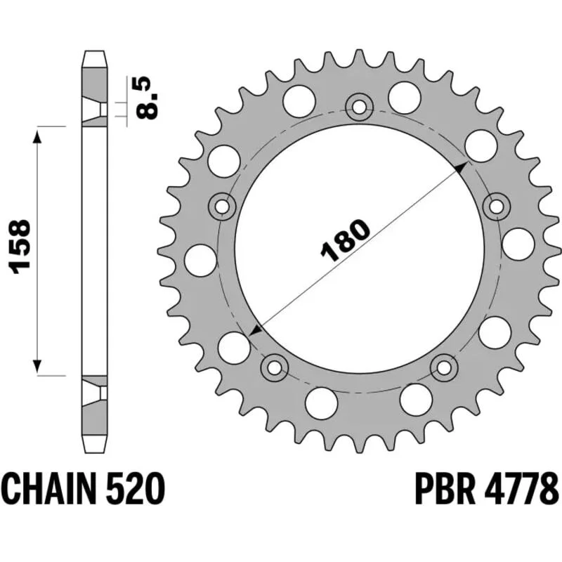 Corona PBR acero estándar - 520