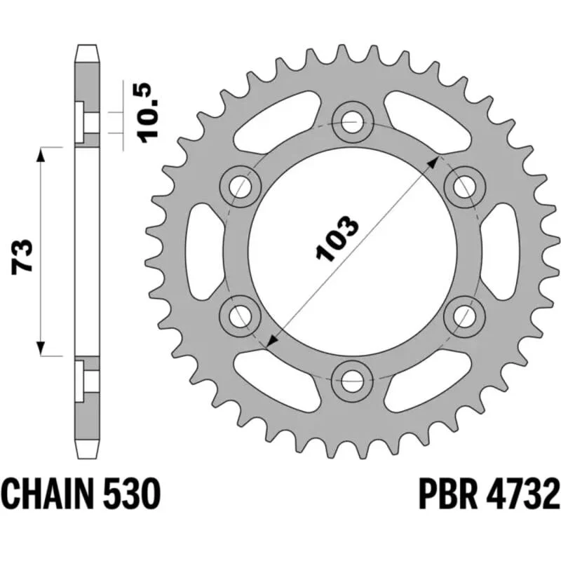 Corona PBR acero C45 estándar - 525