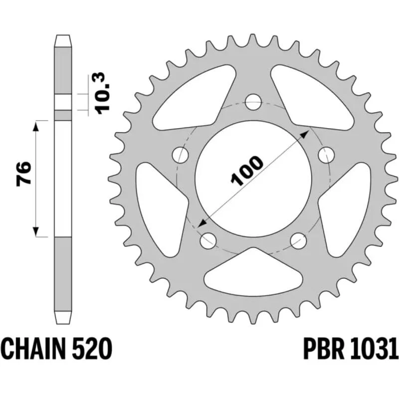 Corona PBR acero C45 estándar 1031 - 520