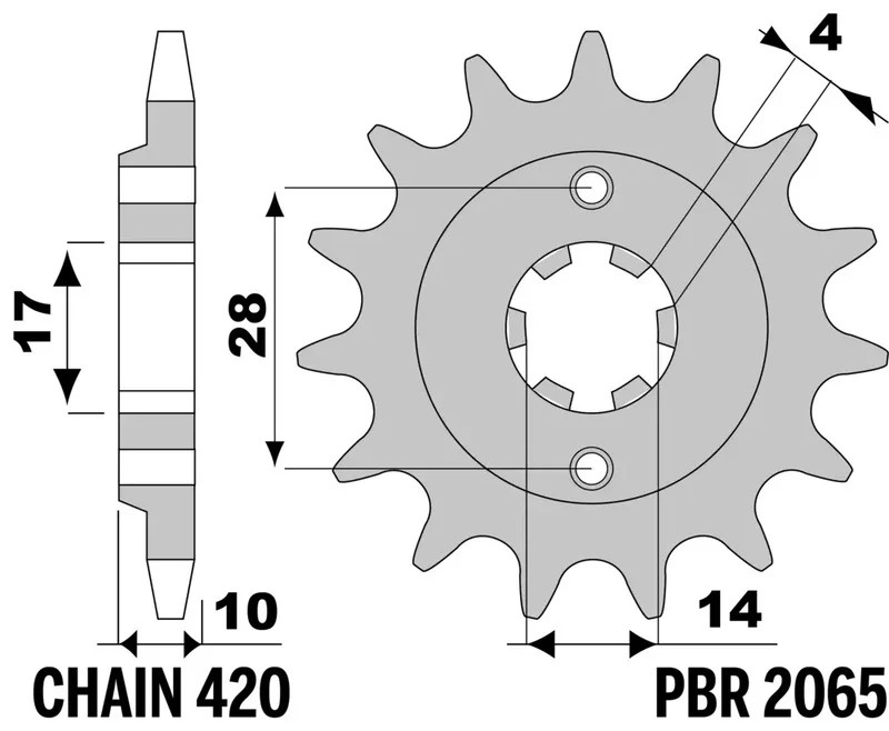 Piñón PBR acero estándar 2065 - 420