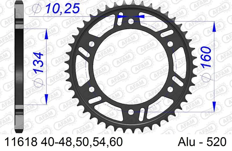 Corona AFAM aluminio 11618K - Paso 520