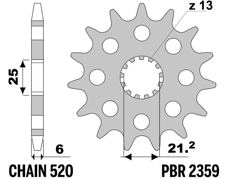 Piñón PBR acero estándar - 520