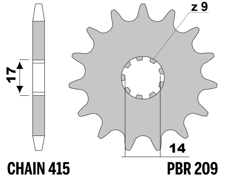 Piñón PBR acero estándar - 415