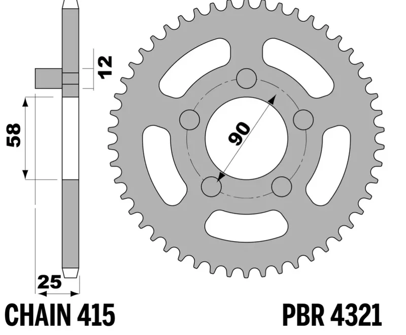 Corona PBR acero C45 estándar 4321 - 415