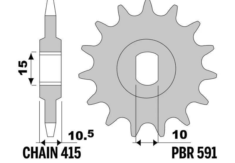 Piñón PBR acero estándar - 415