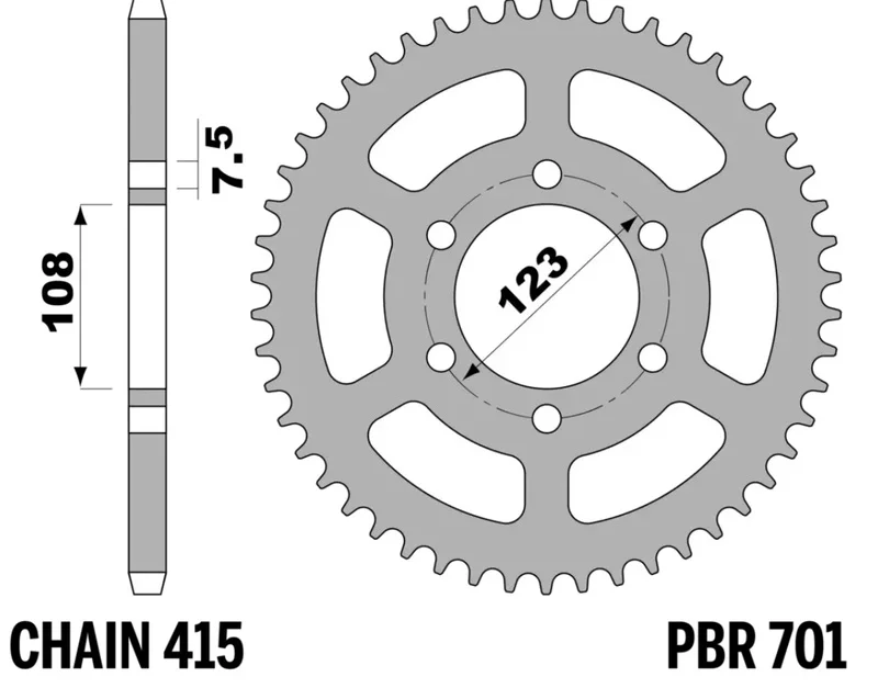 Corona PBR acero C45 estándar 701 - 415