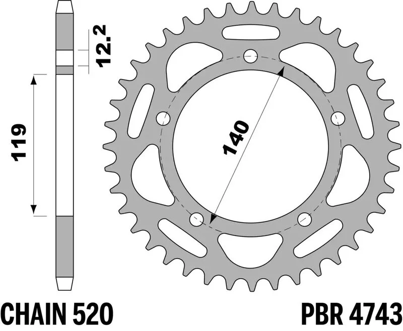 Corona PBR acero C45 estándar 473 - 520