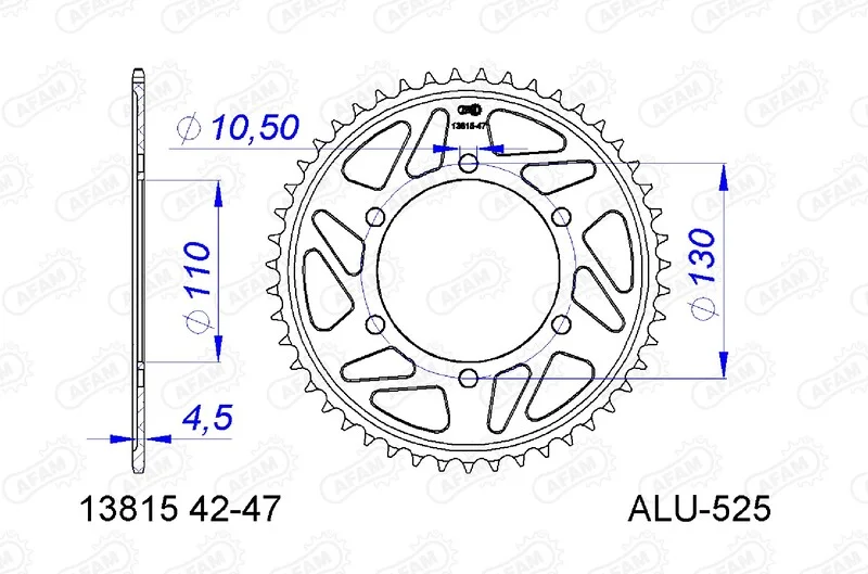 Corona AFAM aluminio 13815K - Paso 525