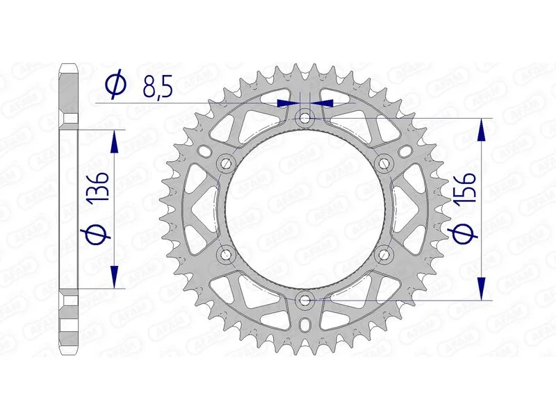 Corona AFAM aluminio 15206K - Paso 520