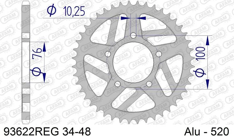 Corona AFAM aluminio 93622K - Paso 520