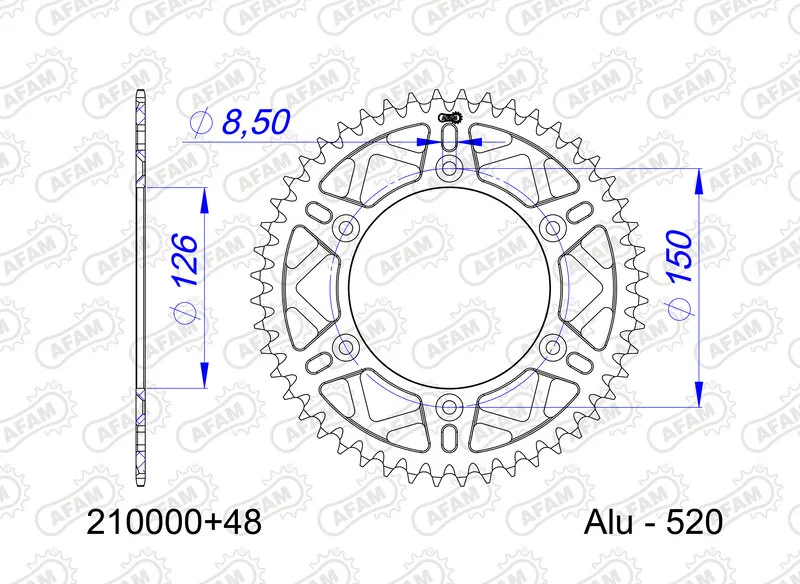 Corona AFAM aluminio 210000 - Paso 520