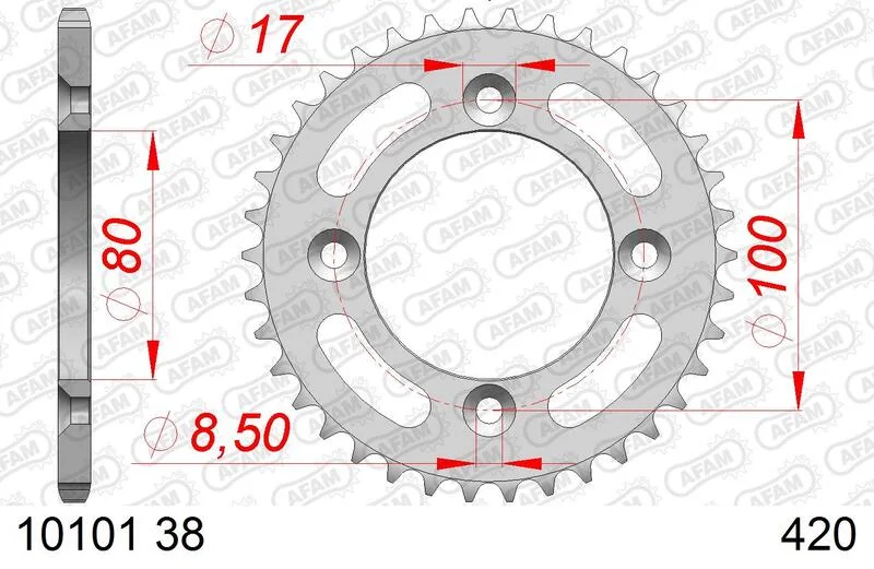 Corona AFAM aluminio 10101 - Paso 420