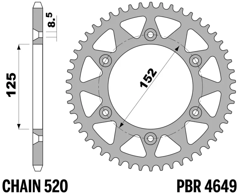 Corona PBR acero C45 estándar 4649 - Paso 520