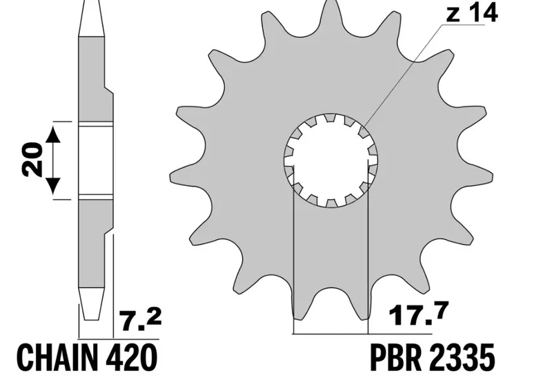 Piñón PBR acero estándar 2335- 420