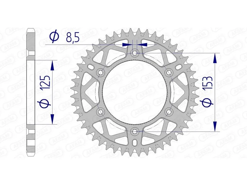 Corona AFAM aluminio 11212K - Paso 520