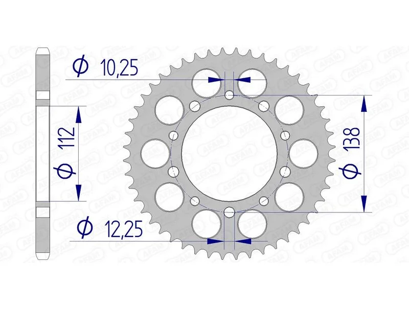 Corona AFAM aluminio 11509K - Paso 520