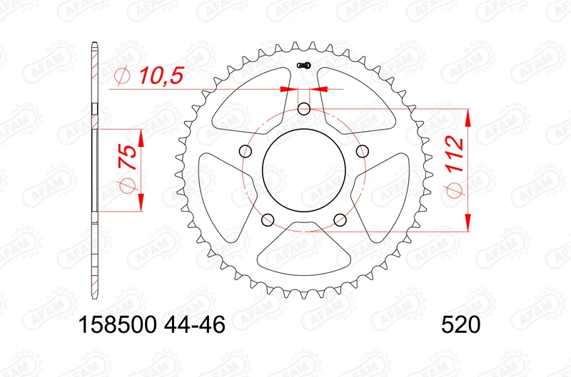 Corona AFAM acero estándar 158500 - Paso 519