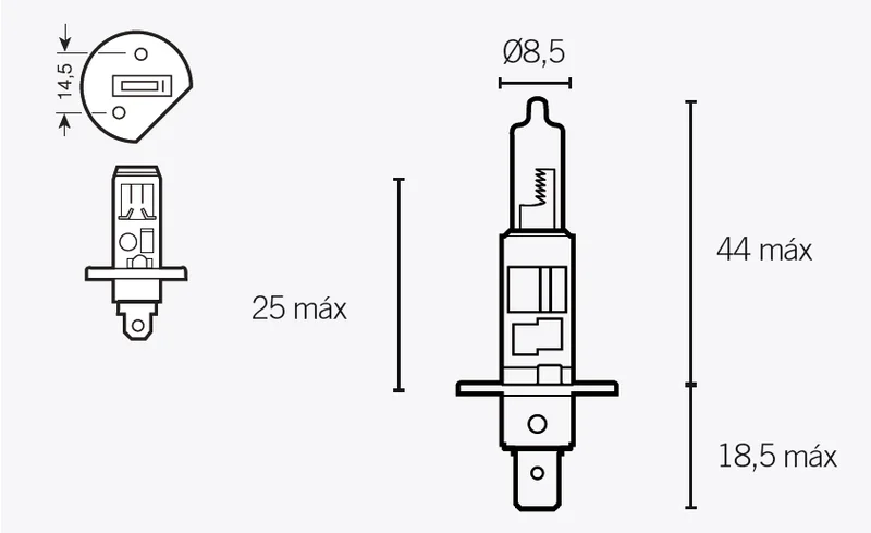 Lámpara V PARTS halógena H1