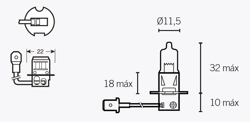 Lámpara V PARTS halógena H3