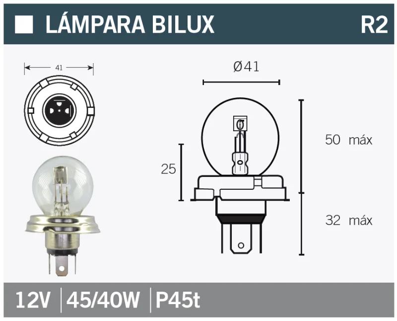 Lámpara V PARTS 12V 45 / 40W