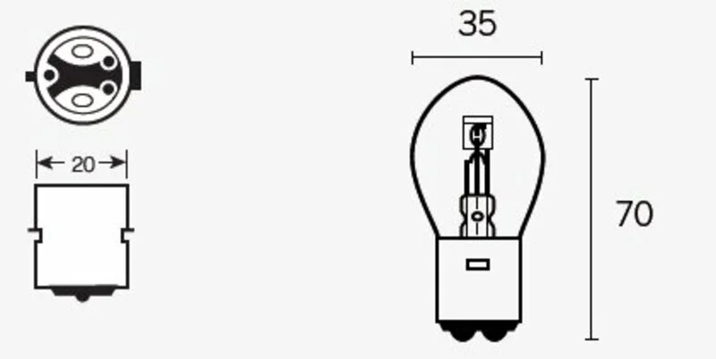 Lámpara TECNIUM S1 12V 25/25W - 10 uds
