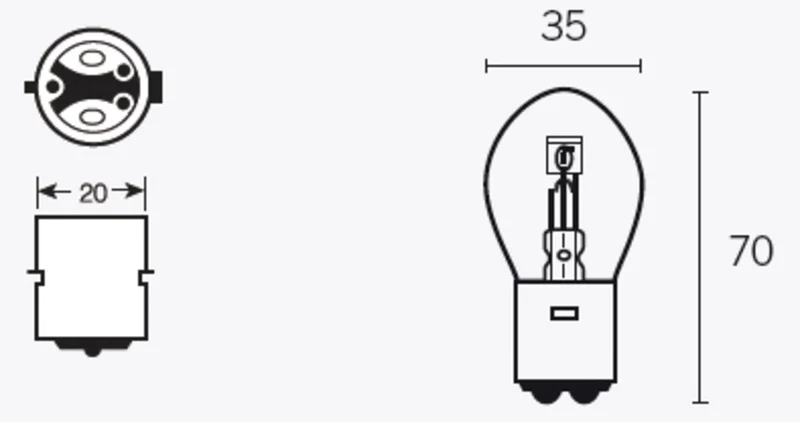 Lámpara TECNIUM B35 6V 35/35W - 10 uds